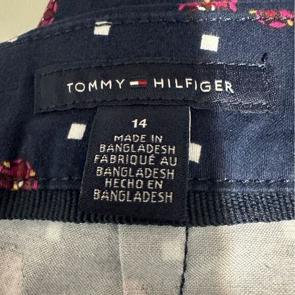 Tommy Hilfiger Navy Blue Patterned Skirt with pockets zipper in back size 14 - Picture 8 of 8